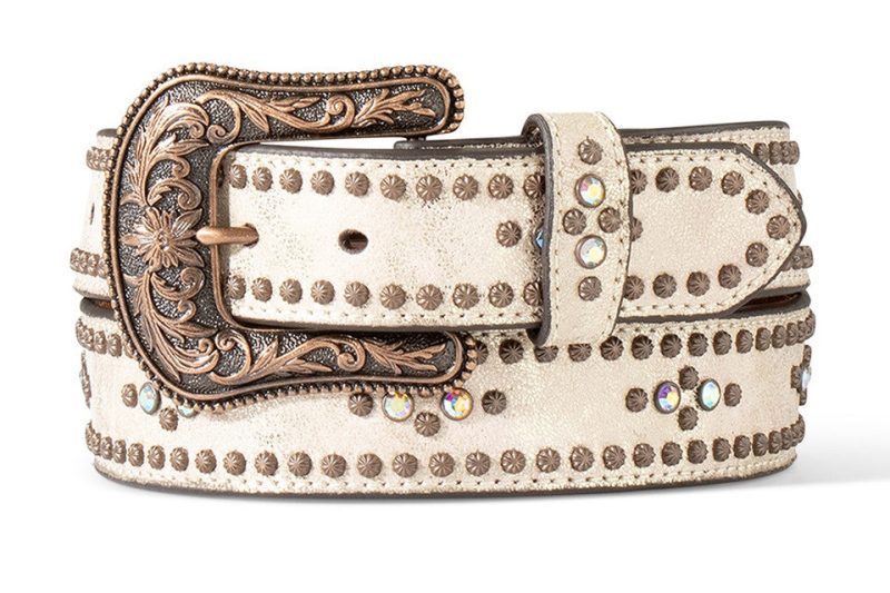 METALLIC COPPER STUDS WHITE ACCESSORIES BELT BELT A15662216 S 1 14300